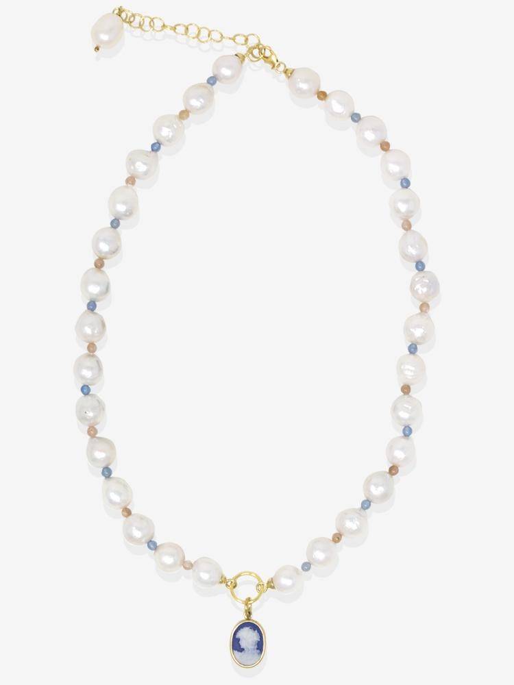 Little Lovelies Collier Perles Avec Camée Bleu - Image 1