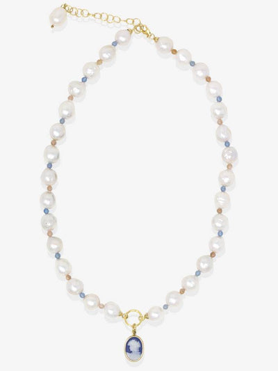 Little Lovelies Collier Perles Avec Camée Bleu - Image 1
