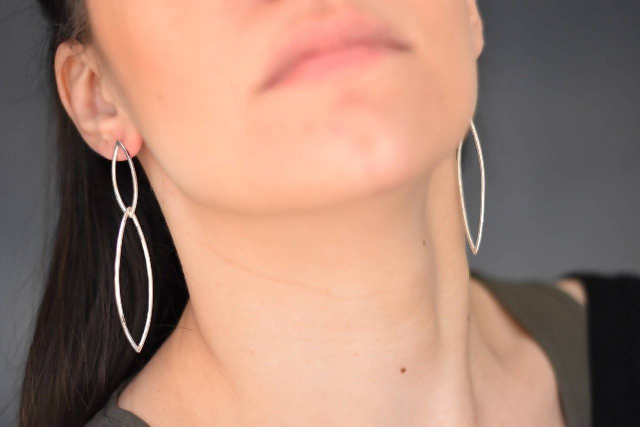 Boucles d'oreilles pendantes - Rhombus (argent 925 recyclé) - Image 2