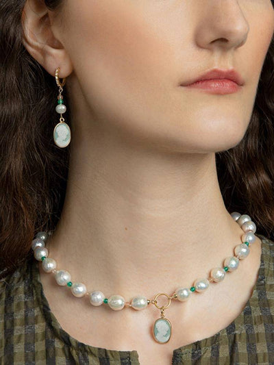 Little Lovelies Collier Perles Avec Camée Vert - Image 2