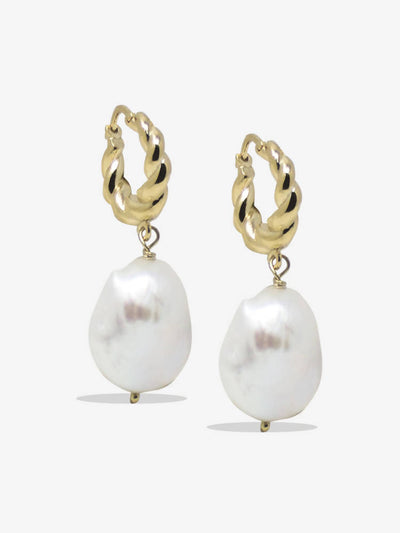 Boucles d'oreilles argent plaqué or et perles - Victoria