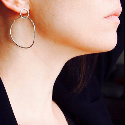 Boucles d'oreilles - Vague argentée - Image 2