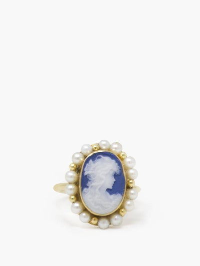 Little Lovelies Bague Camée Bleu Et Perles - Image 3