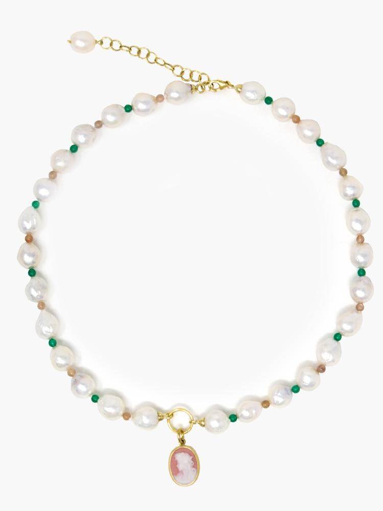 Little Lovelies Collier Perles Avec Camée Rose - Image 1